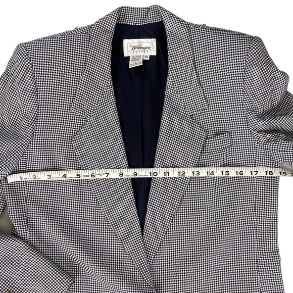 Vintage Worthington Navy Houndstooth Boyfriend Blazer - Picture 8 of 12
